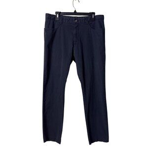 Calvin Klein Mens Black Slim Fit Chino Pants Classic Style Size 34W Cotton Blend